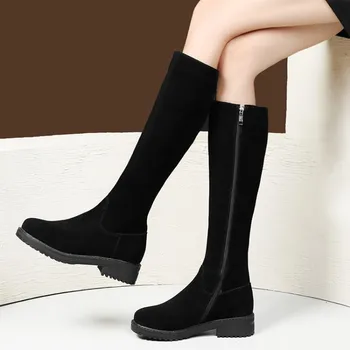 Women's Winter Shoes Knee High Boots Plus Big Size High Quality Cow Suede Brand Women Shoes Wool Women Winter Boots 
Women's Winter Shoes Knee High Boots Plus Big Size High Quality Cow Suede Brand Women Shoes Wool Women Winter Boots