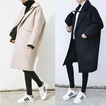 2018 Plus Size Long Wool Coat Women Autumn Women's Wool Coat Single Breasted Loose Thick Female Coat Winter Wool Coats
2018 Plus Size Long Wool Coat Women Autumn Women's Wool Coat Single Breasted Loose Thick Female Coat Winter Wool Coats