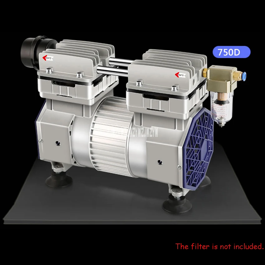 

550D Oil-Free Vacuum Pump Industrial Mute Large Flow Suction Negative Pressure Pump Aluminum Alloy 320W 220V 50HZ 51.7L/Min