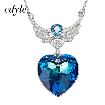 

Cdyle 925 Sterling Silver Necklace Embellished with crystal Circle Necklace Fashion Jewelry parrure bijoux femme