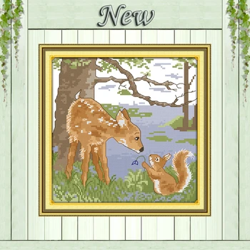 A deerlet and a squirrel in the forest Counted Printed on canvas DMC Needlework Kits Embroidery Sets 14CT 11CT DIY Cross Stitch
A deerlet and a squirrel in the forest Counted Printed on canvas DMC Needlework Kits Embroidery Sets 14CT 11CT DIY Cross Stitch