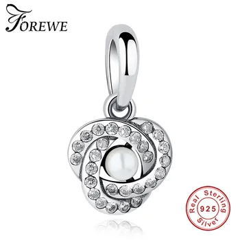 FOREWE Genuine 925 Sterling Silver Love Knot, Crystal Pearl & Clear CZ Pendant Charm fit Original Pandora Bracelet DIY Jewelry
FOREWE Genuine 925 Sterling Silver Love Knot, Crystal Pearl & Clear CZ Pendant Charm fit Original Pandora Bracelet DIY Jewelry