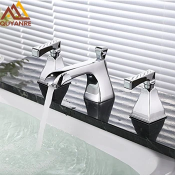 Quyanre Chrome 3pcs Basin Faucet basin mixer waterfall bathroom mixer shower faucets bath water mixer Deck Mounted Faucets taps
Quyanre Chrome 3pcs Basin Faucet basin mixer waterfall bathroom mixer shower faucets bath water mixer Deck Mounted Faucets taps