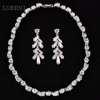 LUKENI Hotsale Personality Fashion Jewelry White Color Cubic Zircon Geometry Type Earrings And Chain Necklaces Wedding Jewelry s
LUKENI Hotsale Personality Fashion Jewelry White Color Cubic Zircon Geometry Type Earrings And Chain Necklaces Wedding Jewelry s