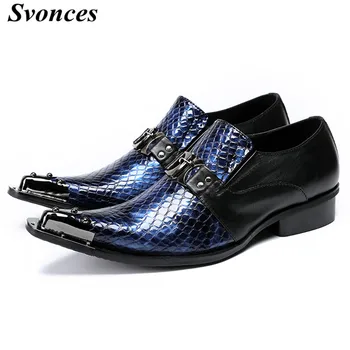 Svonces Buckles Luxury Men Dress Shoes Handmade Genuine Leather Blue SnakeSkin Italian Men Wedding Dress Shoes Large Size 46
Svonces Buckles Luxury Men Dress Shoes Handmade Genuine Leather Blue SnakeSkin Italian Men Wedding Dress Shoes Large Size 46