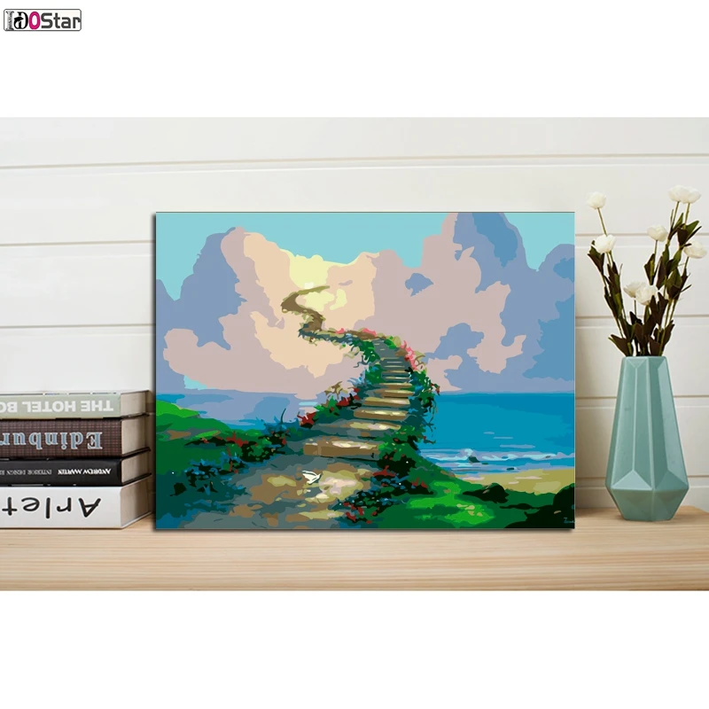 New Frameless Wall Pictures Stretching into the distant ladder Painting By Numbers Home Decor Hand Painted Oil On Canvas
New Frameless Wall Pictures Stretching into the distant ladder Painting By Numbers Home Decor Hand Painted Oil On Canvas