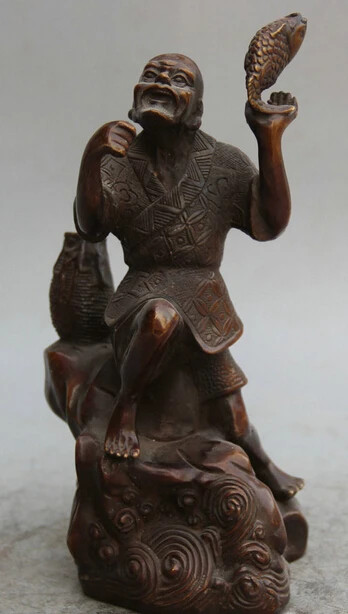 JP S0524 9" Chinese Bronze Folk Fish barracuda Jiang Zi Ya fisherman fishermen Statue B0403
JP S0524 9" Chinese Bronze Folk Fish barracuda Jiang Zi Ya fisherman fishermen Statue B0403