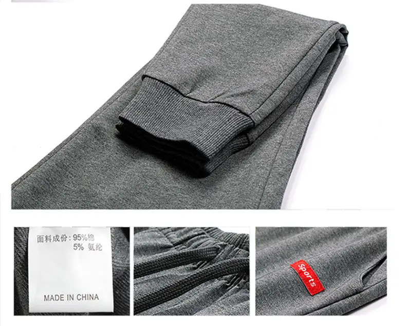Men's Sweatpants Spring Harem Pants Male Plus Size Cotton Sports Trousers Jogger Bodybuilding Pencil Pants Fitness GYMS 2019 03