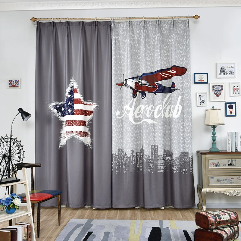 Single Panels 3d Kids Curtains For Bedroom Window Decoration American Style Aircraft Star pattern Window Curtain Children Room
Single Panels 3d Kids Curtains For Bedroom Window Decoration American Style Aircraft Star pattern Window Curtain Children Room