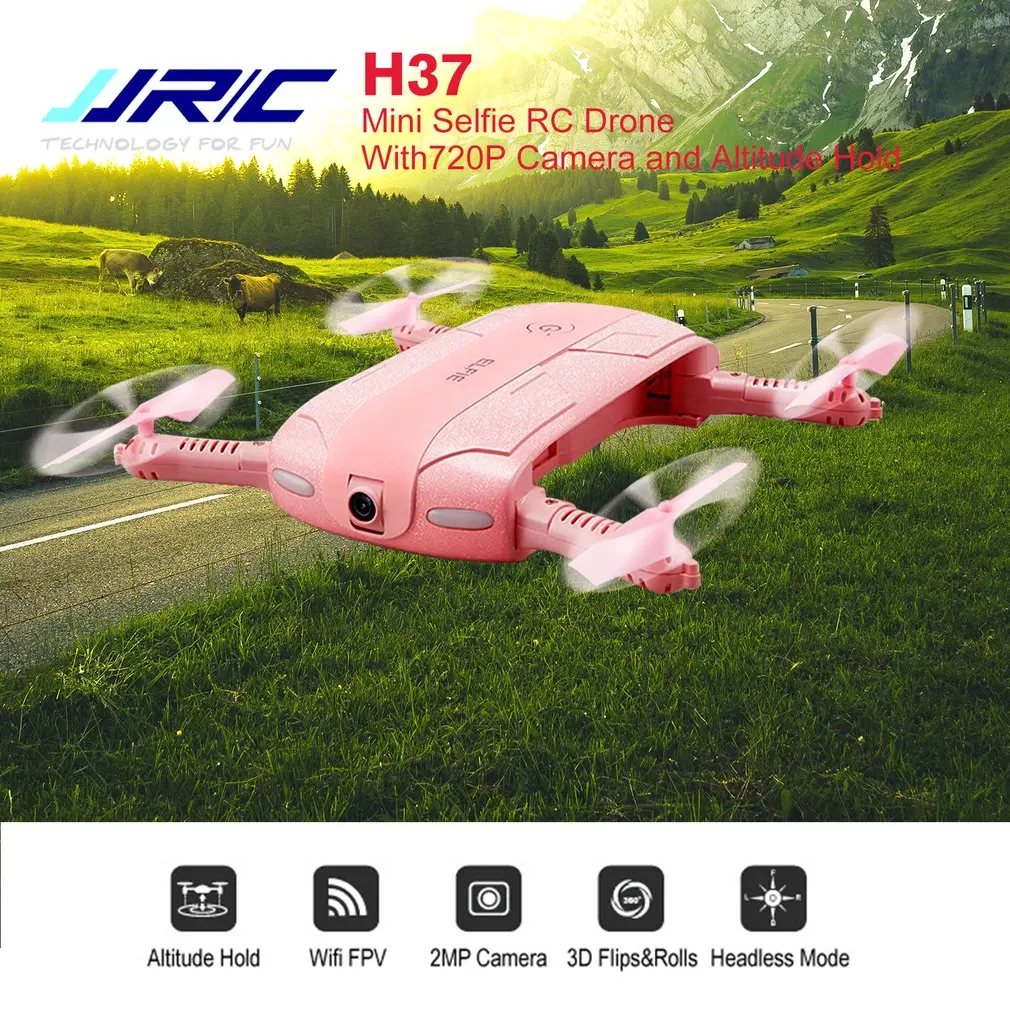 

JJRC RC H37 Elfie Mini Selfie Folding Fixed Height Drone FPV 2MP HD Camera Headless APP Control Gravity Sensing Quadcopter