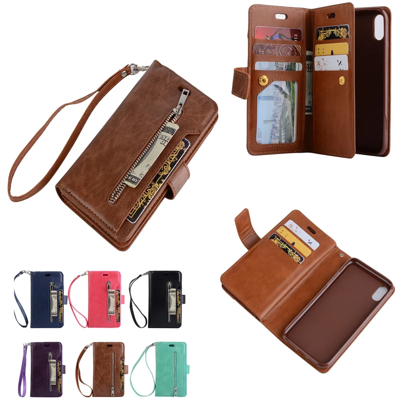 Multi-Functional Zipper Pocket Flip Leather Case For Apple iPhone XR XS Max X 8 7 6S Plus Luxury Wallet Mobile Phone Cover Bags
Multi-Functional Zipper Pocket Flip Leather Case For Apple iPhone XR XS Max X 8 7 6S Plus Luxury Wallet Mobile Phone Cover Bags