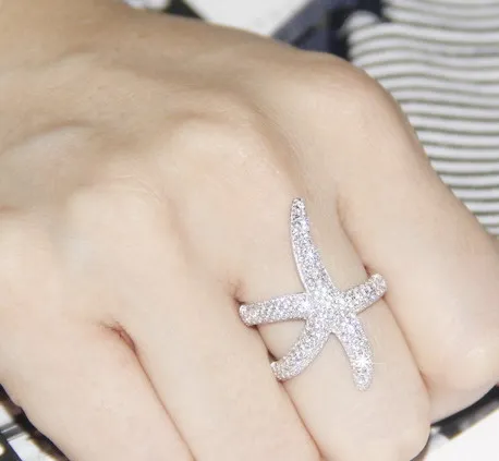 women 925 sterling-silver-jewelry Cubic zirconia anel starfish rings jewellery bague femme
women 925 sterling-silver-jewelry Cubic zirconia anel starfish rings jewellery bague femme