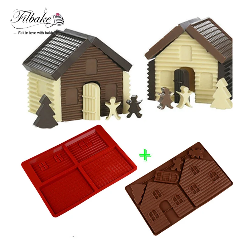 FILBAKE Baking Tools DIY 3D Christmas Gingerbread House Set 2PCS Silicone Mold Chocolate Cake Mould For Make Biscuits Cake
FILBAKE Baking Tools DIY 3D Christmas Gingerbread House Set 2PCS Silicone Mold Chocolate Cake Mould For Make Biscuits Cake