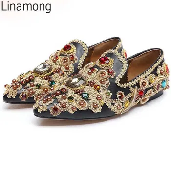 2018 Royal Ladies Gem Crystal Studded Embroidery Beads Flats Shoes Women Pointed toe Spring Rhinestones Flattie Single Shoes
2018 Royal Ladies Gem Crystal Studded Embroidery Beads Flats Shoes Women Pointed toe Spring Rhinestones Flattie Single Shoes