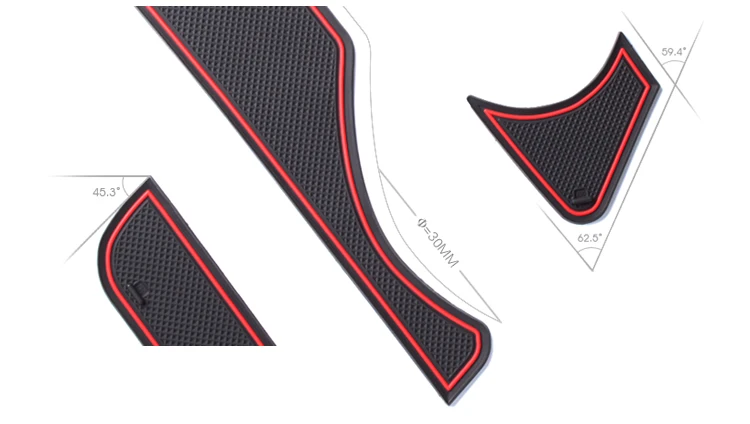 smabee Gate slot mat For For Kia Rio 4 X-Line RIO 2017-2018 Interior Door Pad/Cup Non-slip mats red/white/orange 18pcs