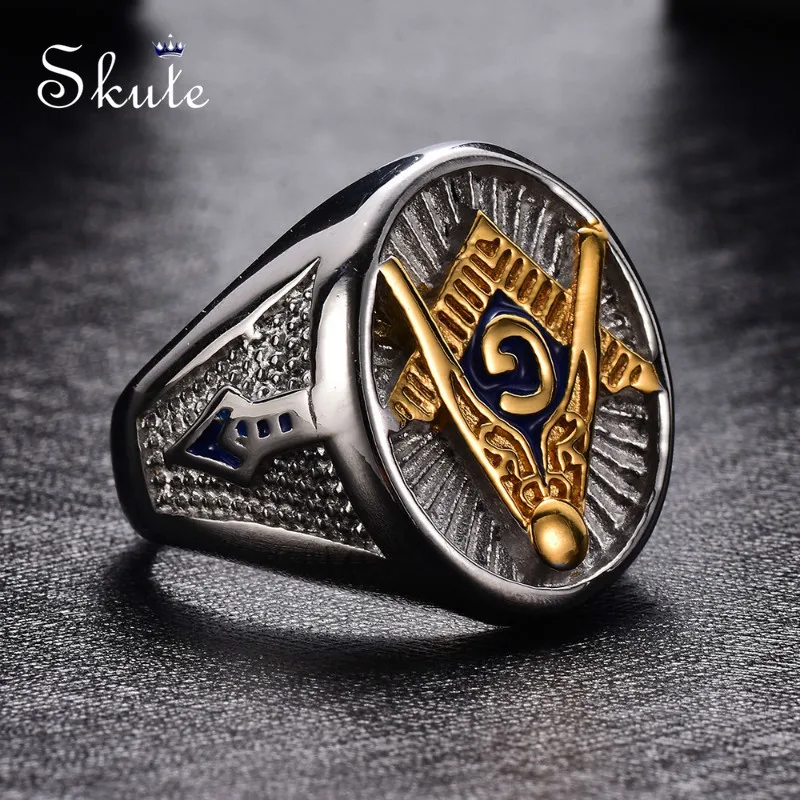 Skute Silver Stainless Steel Masonic Ring for Men Gold Masonic Symbol Freemason Masonic Charm Rings Men Finger Ring Jewelry Gift
Skute Silver Stainless Steel Masonic Ring for Men Gold Masonic Symbol Freemason Masonic Charm Rings Men Finger Ring Jewelry Gift