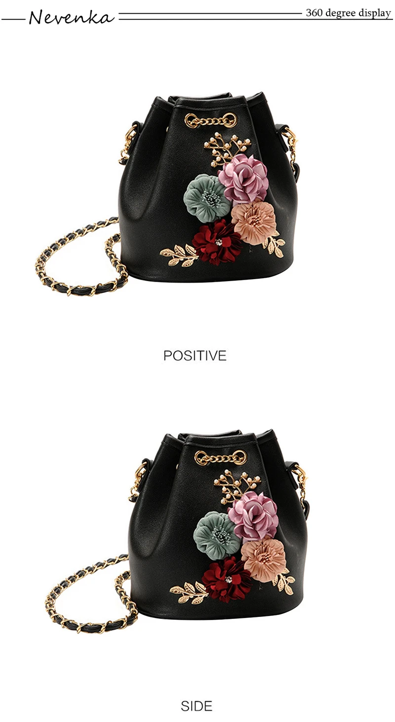 Nevenka 2017 Hot Sale New Fashion Flower Bucket Bag Shoulder Messenger Bag Women's Handbags Master Designer Dropship 17092903