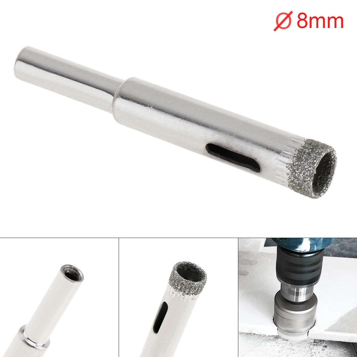 8mm Diamond Coated Core Hole Saw Drill Bit Set Tools Glass Drill Hole Opener for Tiles Glass Ceramic
8mm Diamond Coated Core Hole Saw Drill Bit Set Tools Glass Drill Hole Opener for Tiles Glass Ceramic