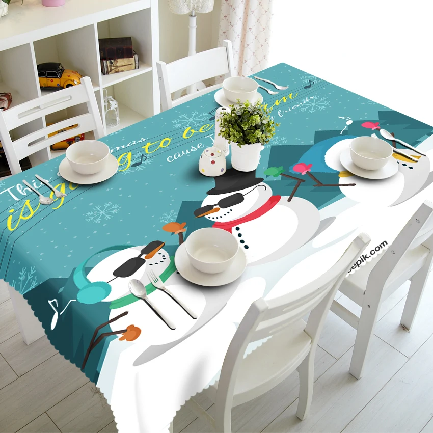 New Year 3D Round Tablecloth Cool Christmas Snowman Pattern Thicken Polyester Cotton Waterproof Rectangular Wedding Table Cloth
New Year 3D Round Tablecloth Cool Christmas Snowman Pattern Thicken Polyester Cotton Waterproof Rectangular Wedding Table Cloth