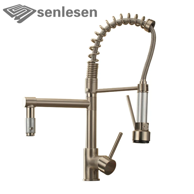 New Arrival Pull Down Brushed Nickel Mixer Faucet for Kitchen Deck Mounted Water Taps