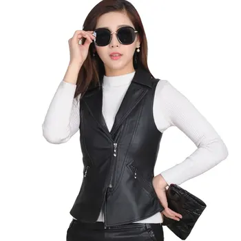 2020 plus size Pu Leather Jacket Women Waistcoat Slim Casaco Feminino Motorcycle Biker Vests Jacket women Zipper Colete LJ049
2020 plus size Pu Leather Jacket Women Waistcoat Slim Casaco Feminino Motorcycle Biker Vests Jacket women Zipper Colete LJ049