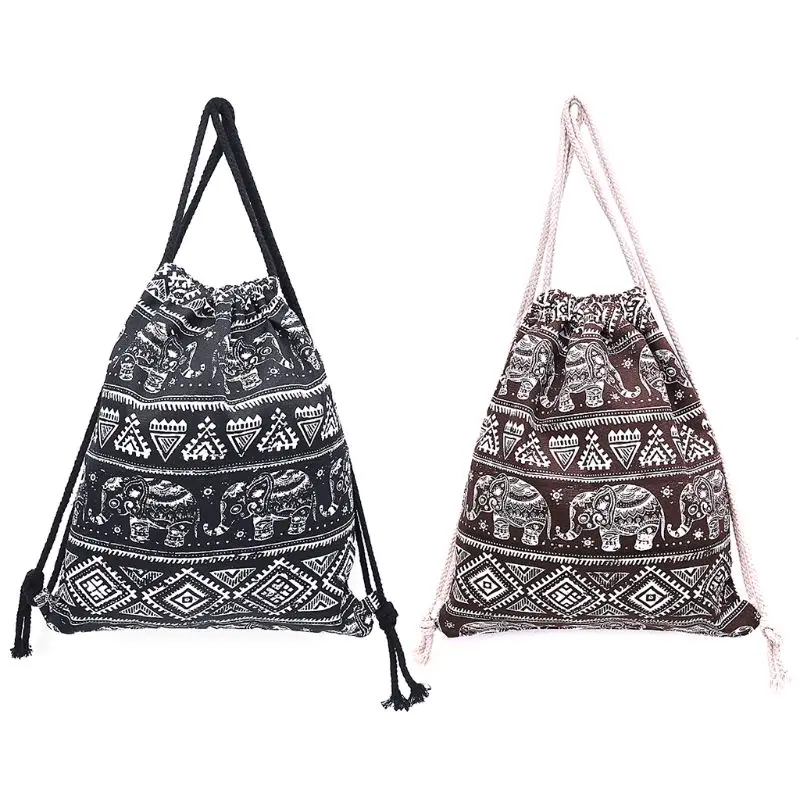 Brown/Black Drawstring Gym Bag School Cinch Sack Travel Ethnic Style Canvas Sports Backpack
Brown/Black Drawstring Gym Bag School Cinch Sack Travel Ethnic Style Canvas Sports Backpack