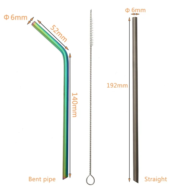 Reusable Drinking Straw High Quality Titanium Metal Straw with Cleaner Brush For Mugs
Reusable Drinking Straw High Quality Titanium Metal Straw with Cleaner Brush For Mugs