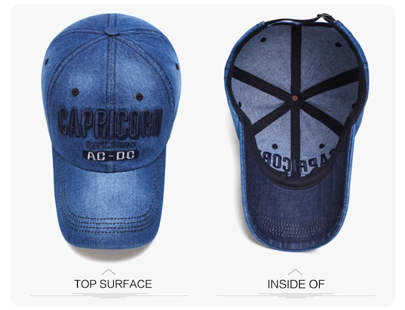 Cowboy Women Snapback Caps Letter Embroidery Couple Caps Summer Autumn Denim Unisex Baseball Cap Hip Hop Men Bone Casquette Hats (14)