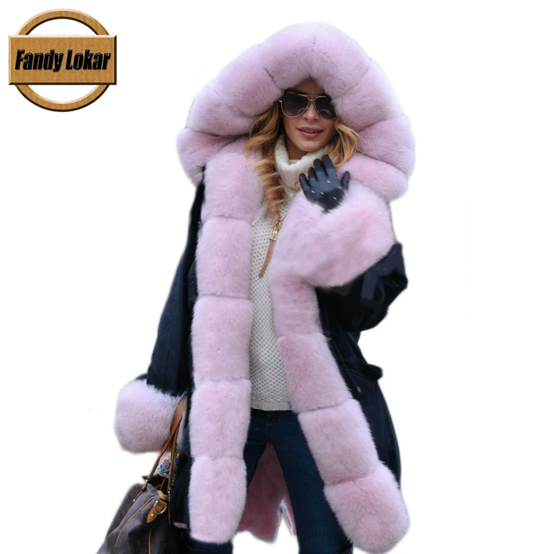 Fandy Lokar Real Fur Coat Women Winter Jacket Nature Fox Fur Hooded Coat Real Rabbit Fur Lining Jacket Female Real Fur Parka
Fandy Lokar Real Fur Coat Women Winter Jacket Nature Fox Fur Hooded Coat Real Rabbit Fur Lining Jacket Female Real Fur Parka