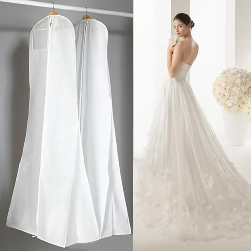 

1.8 M Professional Wedding Dress Non-woven Acrylic Fibers Fabrics Gown Extra Large With Storage Bag Dust Cover Hang Pouch
