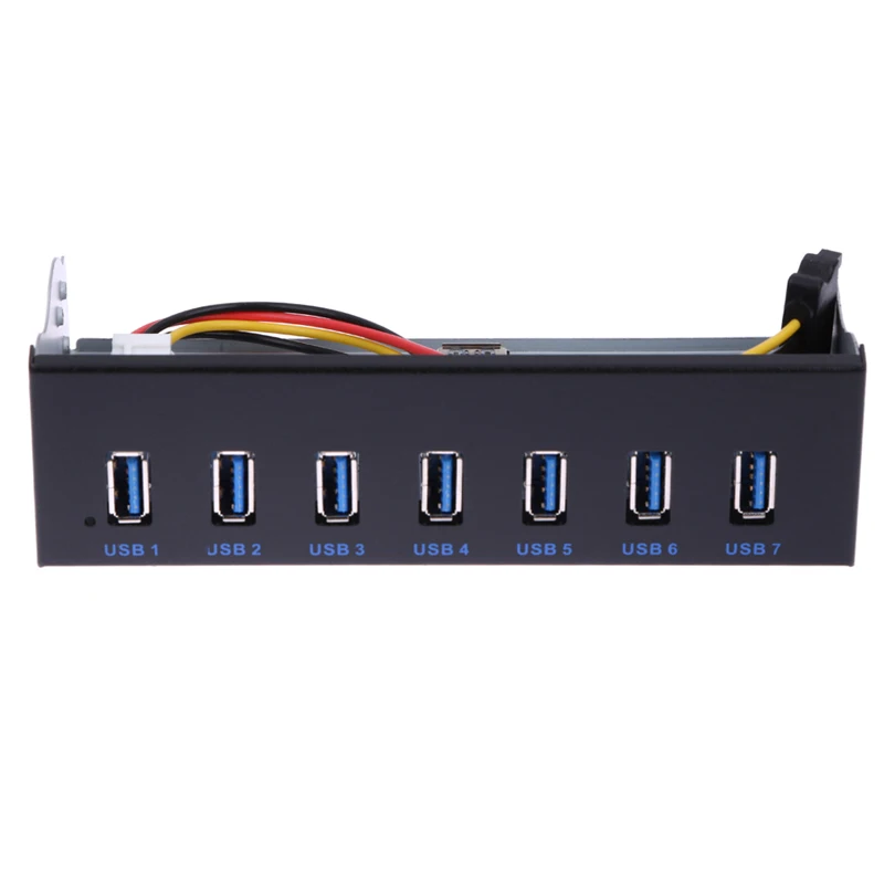7 Ports USB 3.0 Hub 5Gbs 5.25" CD-ROM Drive Bay CD ROM Front Panel for Computer Case+USB 3.0 19-pin Header to Type-A Male Cable
7 Ports USB 3.0 Hub 5Gbs 5.25" CD-ROM Drive Bay CD ROM Front Panel for Computer Case+USB 3.0 19-pin Header to Type-A Male Cable