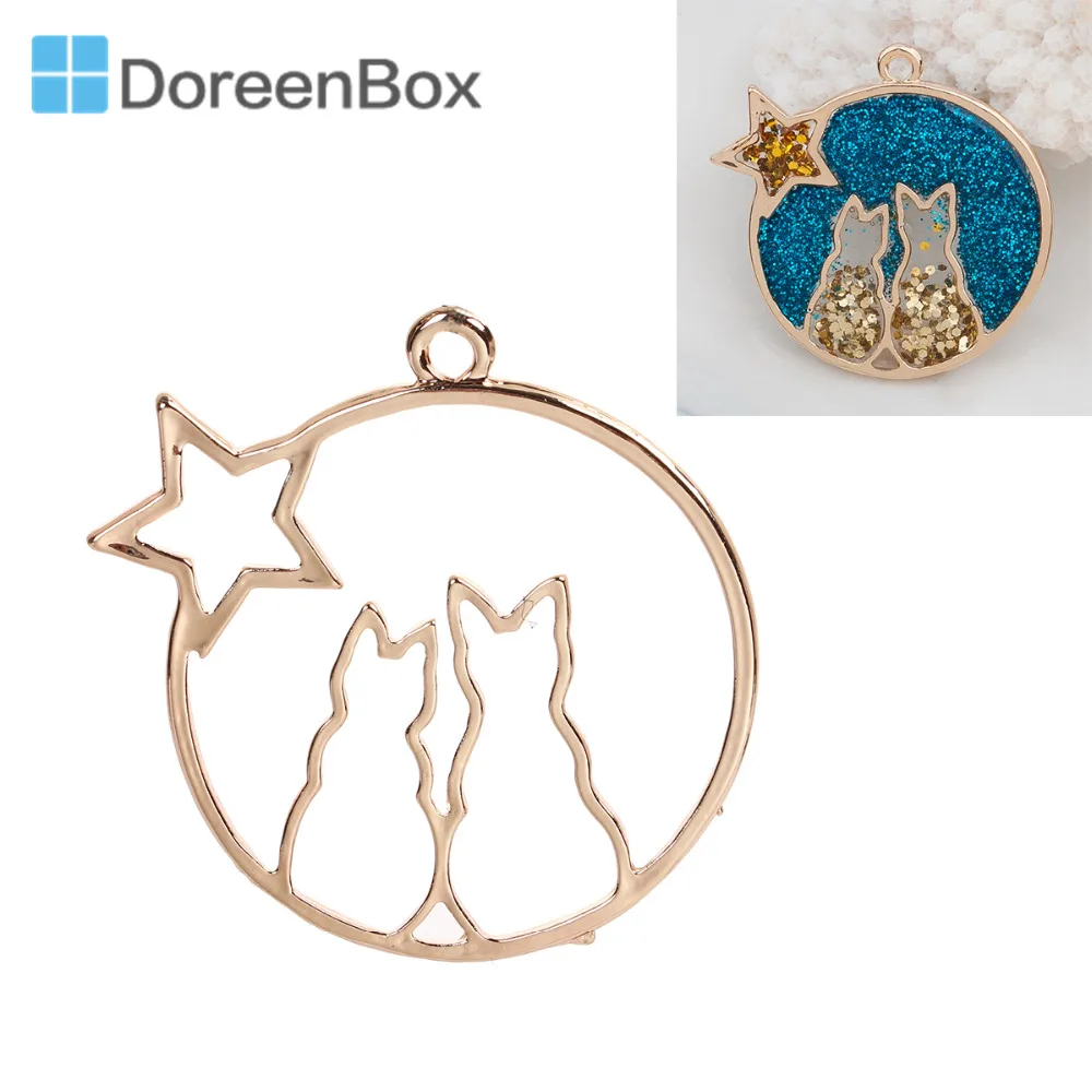 Doreen Box Gold Color Zinc Based Alloy Open Back Bezel Pendants For DIY Resin Pentagram Star Couple Cat Carved 42x 42mm, 1 Piece
Doreen Box Gold Color Zinc Based Alloy Open Back Bezel Pendants For DIY Resin Pentagram Star Couple Cat Carved 42x 42mm, 1 Piece