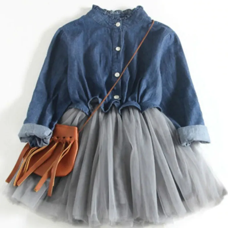 2018 Spring and Autumn Europe and America New Kids Long Sleeved Cowboy Net Baby Girls Dresses Sweet Children's Clothing 3-7Years
2018 Spring and Autumn Europe and America New Kids Long Sleeved Cowboy Net Baby Girls Dresses Sweet Children's Clothing 3-7Years