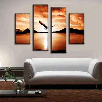 4 Pcs Modern Wall Paintings America Eagle Eagles fly over the sunset sea Canvas Prints Decorative Picture
4 Pcs Modern Wall Paintings America Eagle Eagles fly over the sunset sea Canvas Prints Decorative Picture