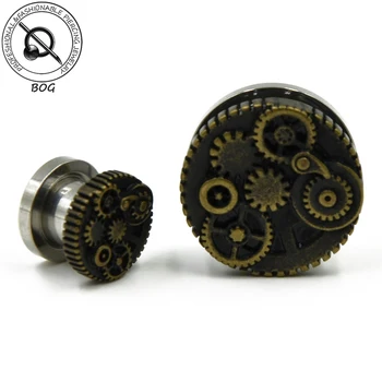 Pair Steampunk Wheel Screw Fit Outer Thread Ear Flesh Tunnel Piericng Plug Ear Gauge Expanders
Pair Steampunk Wheel Screw Fit Outer Thread Ear Flesh Tunnel Piericng Plug Ear Gauge Expanders