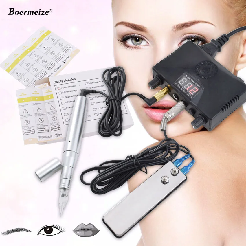 Permanent Makeup Kit Tattoo Machine Pen Power Supply Foot Pedal Cartridge Needles Set Eyebrow Lip Liner Microblading Digital Set
Permanent Makeup Kit Tattoo Machine Pen Power Supply Foot Pedal Cartridge Needles Set Eyebrow Lip Liner Microblading Digital Set