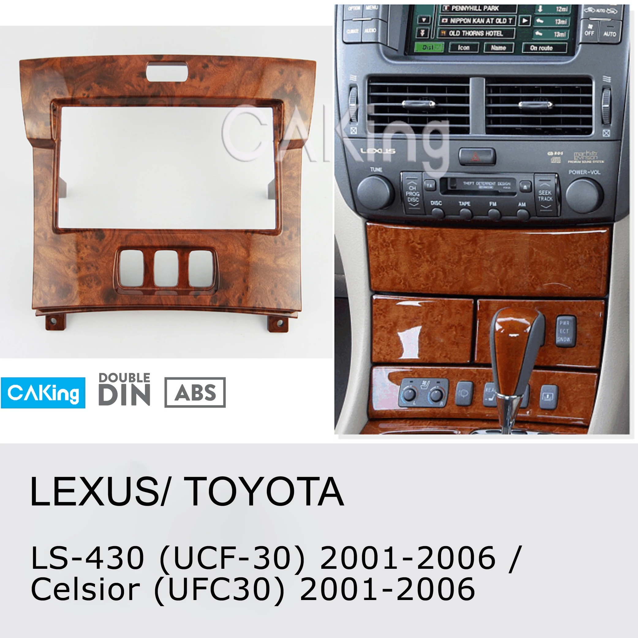 Car Fascia Radio Panel for Lexus LS-430 (UCF30) ; Toyota Celsior (UFC30) 2001-2006 Dash Kit Facia Plate Adapter Cover Bezel Trim
Car Fascia Radio Panel for Lexus LS-430 (UCF30) ; Toyota Celsior (UFC30) 2001-2006 Dash Kit Facia Plate Adapter Cover Bezel Trim