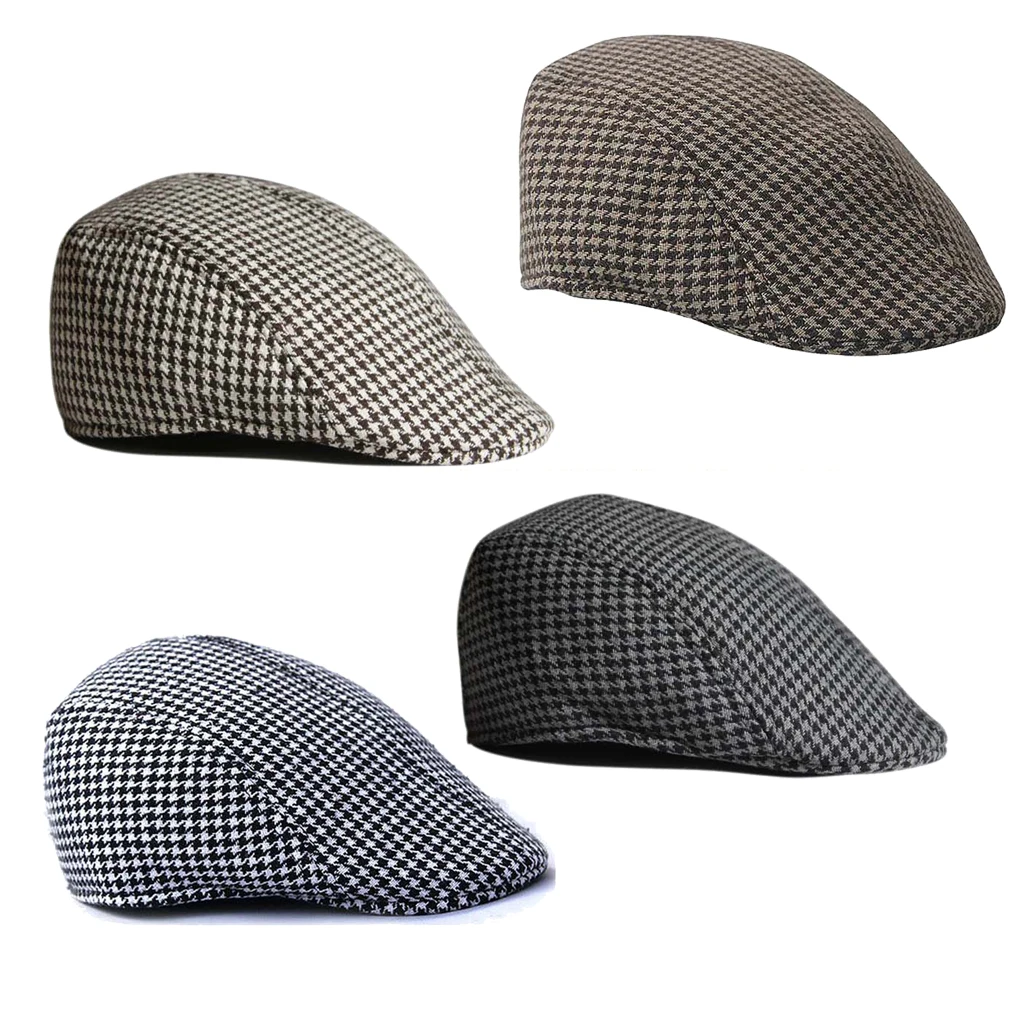 Unisex Cotton Flat Cap Gatsby Caps Fashion British Style Peaked Baseball Hat Peaked Country Cabbie Golf Hats