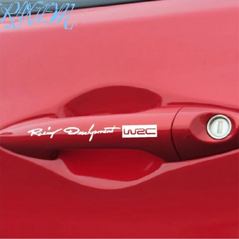 Фото Авто-Стайлинг WRC логотип дверная ручка светоотражающие наклейки для Peugeot RCZ 206 207 208