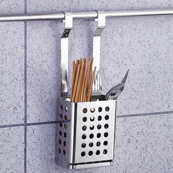 Stainless Steel Hanging Kitchen Tableware Tube Chopsticks Cage Dinnerware Holder - Silver
Stainless Steel Hanging Kitchen Tableware Tube Chopsticks Cage Dinnerware Holder - Silver