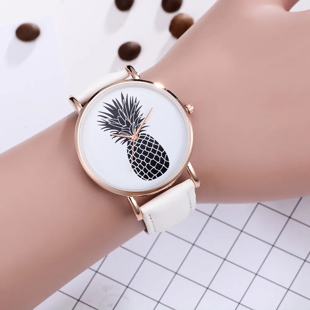 

FanTeeDa 2019 New fashion Cute cartoon pineapple Pattern watch dial women Alloy Analog ladies Quartz wrist watches relogio 30Q