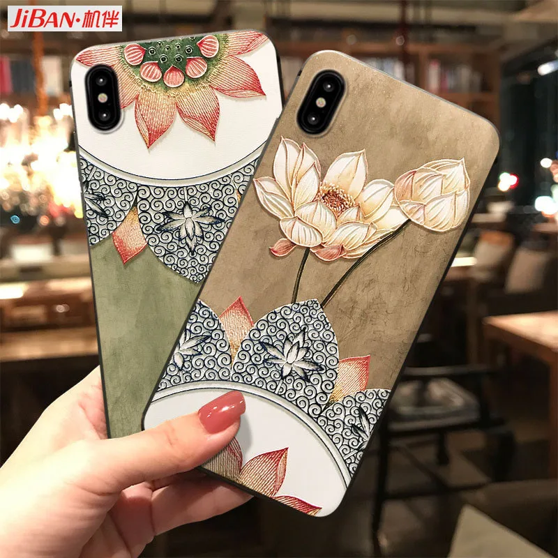 JIBAN Chinese Style Celadon Lotus Flower Phone Cases for Huawei P20 Nova4 Mate 20pro Mate 9pro Honor 10 8x Cases Embossed Cover
JIBAN Chinese Style Celadon Lotus Flower Phone Cases for Huawei P20 Nova4 Mate 20pro Mate 9pro Honor 10 8x Cases Embossed Cover