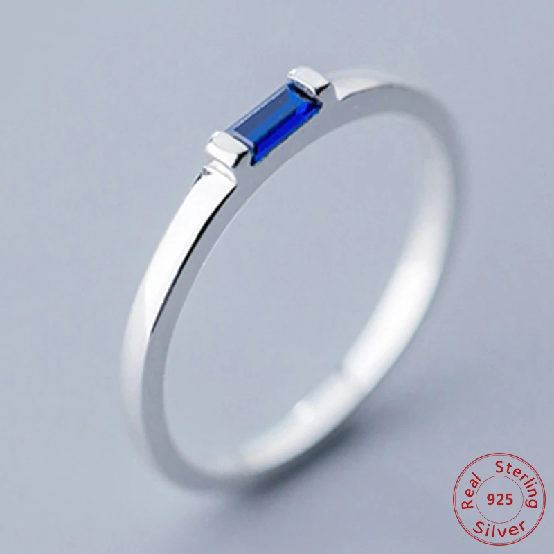 Fashion Simple Blue Square Circle Crystal Zircon Rings 925 Sterling Silver Thin Women Rings Party Band Finger Jewelry anillos
Fashion Simple Blue Square Circle Crystal Zircon Rings 925 Sterling Silver Thin Women Rings Party Band Finger Jewelry anillos