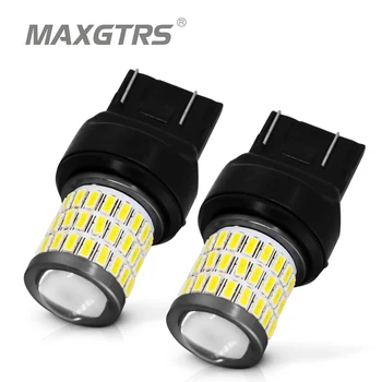 

2x 7443 7444 7440 7441 992 W21/5W W21W 4014 LED Bulbs with Projector for Reverse Brake Tail RV Turn Signal Lights White 6000K