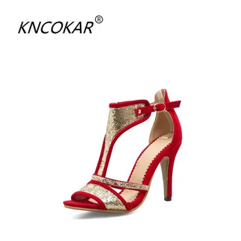 KNCOKAR 2018 Summer new style women's pure color simple fashion sequin T button belt sexy high heel size sandals 35-46 sizes
KNCOKAR 2018 Summer new style women's pure color simple fashion sequin T button belt sexy high heel size sandals 35-46 sizes