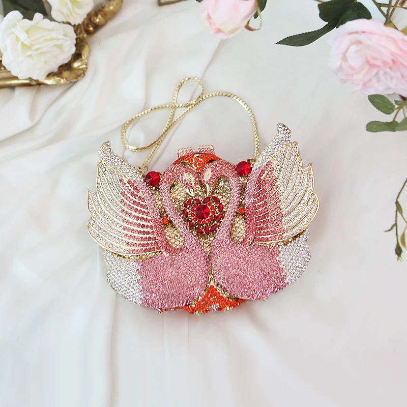 Women Evening Bags Luxury Swan Banquet Crystal Bling Party Dress Handbag New Wedding Bride bags for women 2018 Handbags Pink
Women Evening Bags Luxury Swan Banquet Crystal Bling Party Dress Handbag New Wedding Bride bags for women 2018 Handbags Pink