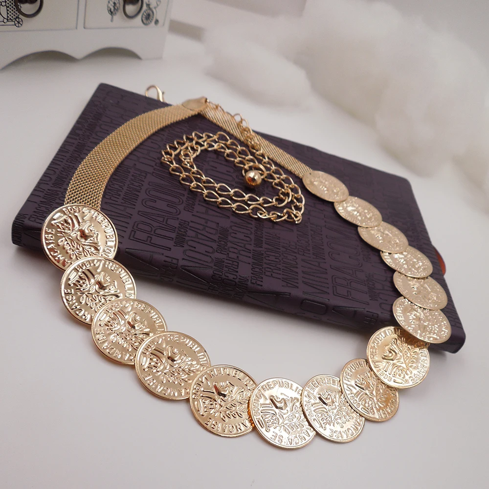 New Fashion Designer Metal Gauze Coin Belly Chains Women High Quality Waist Chains Liberty Head Dolphin Vintage Slinky Skinny
New Fashion Designer Metal Gauze Coin Belly Chains Women High Quality Waist Chains Liberty Head Dolphin Vintage Slinky Skinny