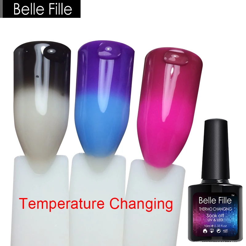 Belle Fille Nail Gel Polish Temperature Changing UV Gels Soak Off Hot Changing Color UV LED Soak off Gel Nail Polish Lacquer
Belle Fille Nail Gel Polish Temperature Changing UV Gels Soak Off Hot Changing Color UV LED Soak off Gel Nail Polish Lacquer