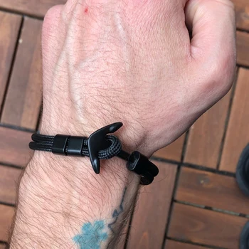 Anchor Bracelet Men Charm Survival Rope Chain Bracelets Paracord Fashion Black Color Anchor Bracelet Male Wrap Metal Sport Hooks
Anchor Bracelet Men Charm Survival Rope Chain Bracelets Paracord Fashion Black Color Anchor Bracelet Male Wrap Metal Sport Hooks