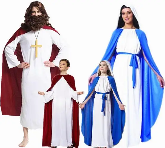 2017 Halloween Party Cosplay Costume Children Adults Roman Greek Clothing Jesus The Virgin Mary Nun Robes Dress Family clothing
2017 Halloween Party Cosplay Costume Children Adults Roman Greek Clothing Jesus The Virgin Mary Nun Robes Dress Family clothing